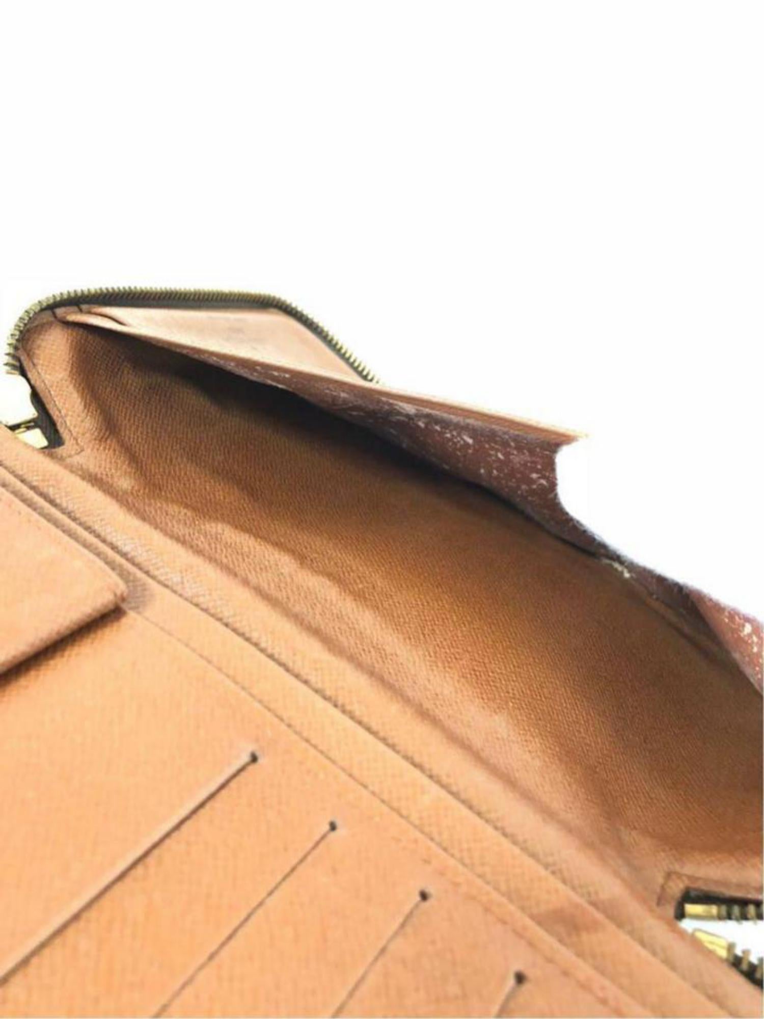 Louis Vuitton Brown Monogram Zip-around Zippy Organizer Travel 232103 Wallet In Good Condition For Sale In Forest Hills, NY