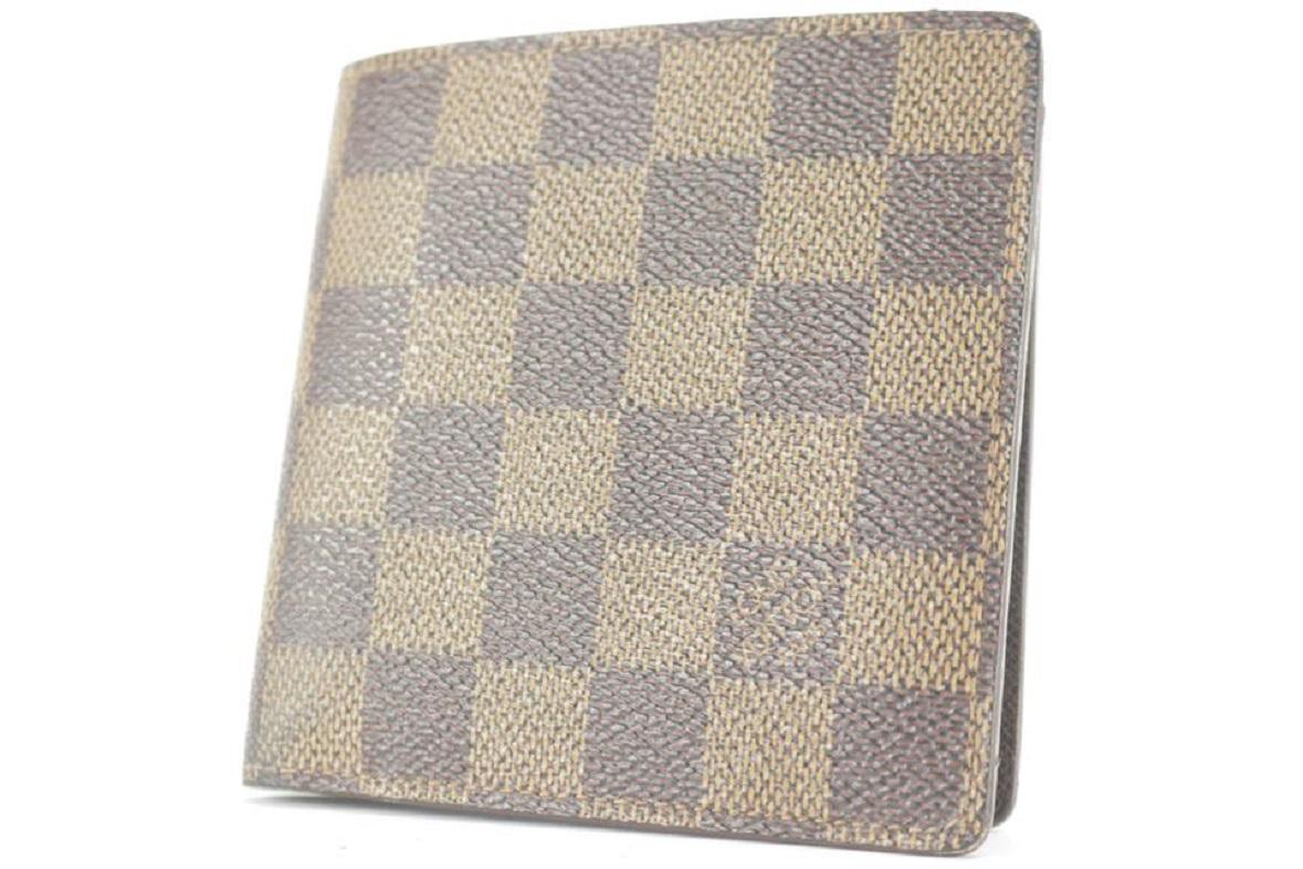 Louis Vuitton Brown Multiple Rare Centenaire Edition Damier Ebene Bifold 7lk1210 In Good Condition For Sale In Dix hills, NY
