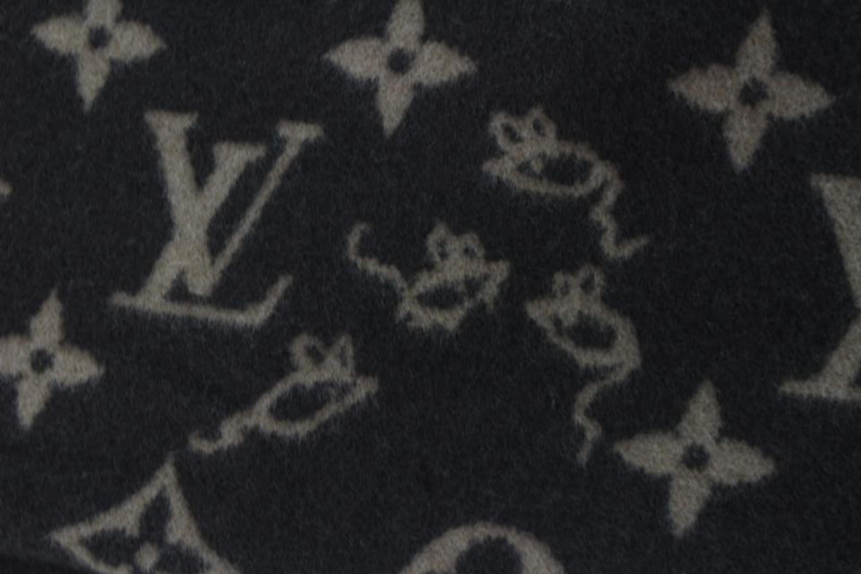 Louis Vuitton Brown Neo (Runway) Grace Coddington  Catogram Wool Blanket 21lz102 For Sale 2