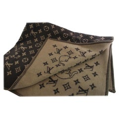 Louis Vuitton Brown Neo (Runway) Grace Coddington  Catogram Wool Blanket 21lz102