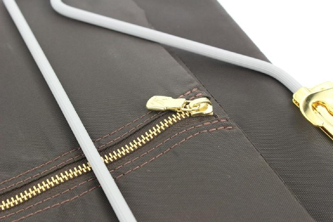 Louis Vuitton Brown Nylon Garment Bag with Hanger 61lvs126 at 1stDibs