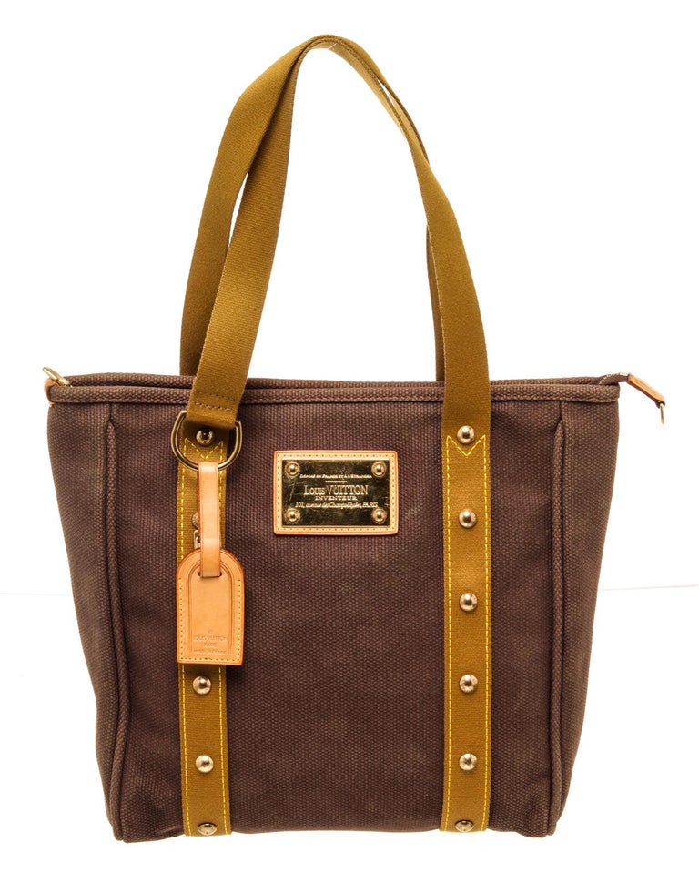 Louis Vuitton Brown Olive Canvas Antigua Cabas GM Tote Bag at 1stDibs | louis  vuitton canvas tote bag