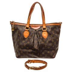 Louis Vuitton Brown Palermo PM Tote Bag with monogram canvas