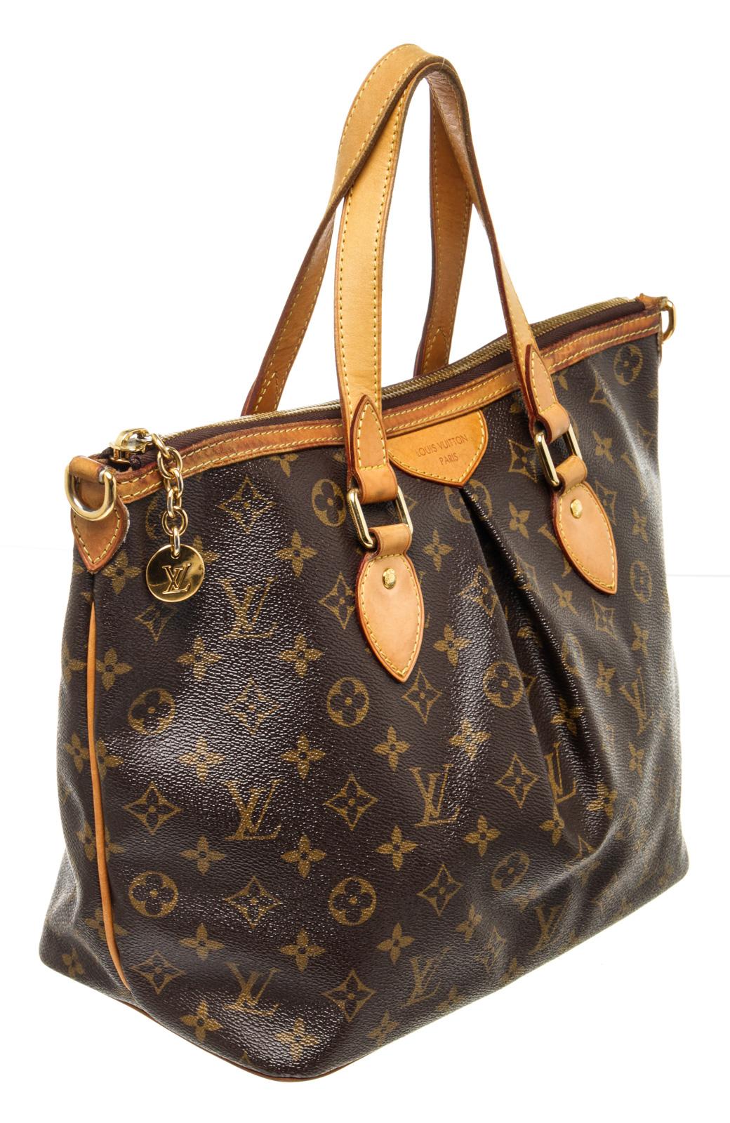 Louis Vuitton Brown Palermo PM Totes Bag In Good Condition For Sale In Irvine, CA