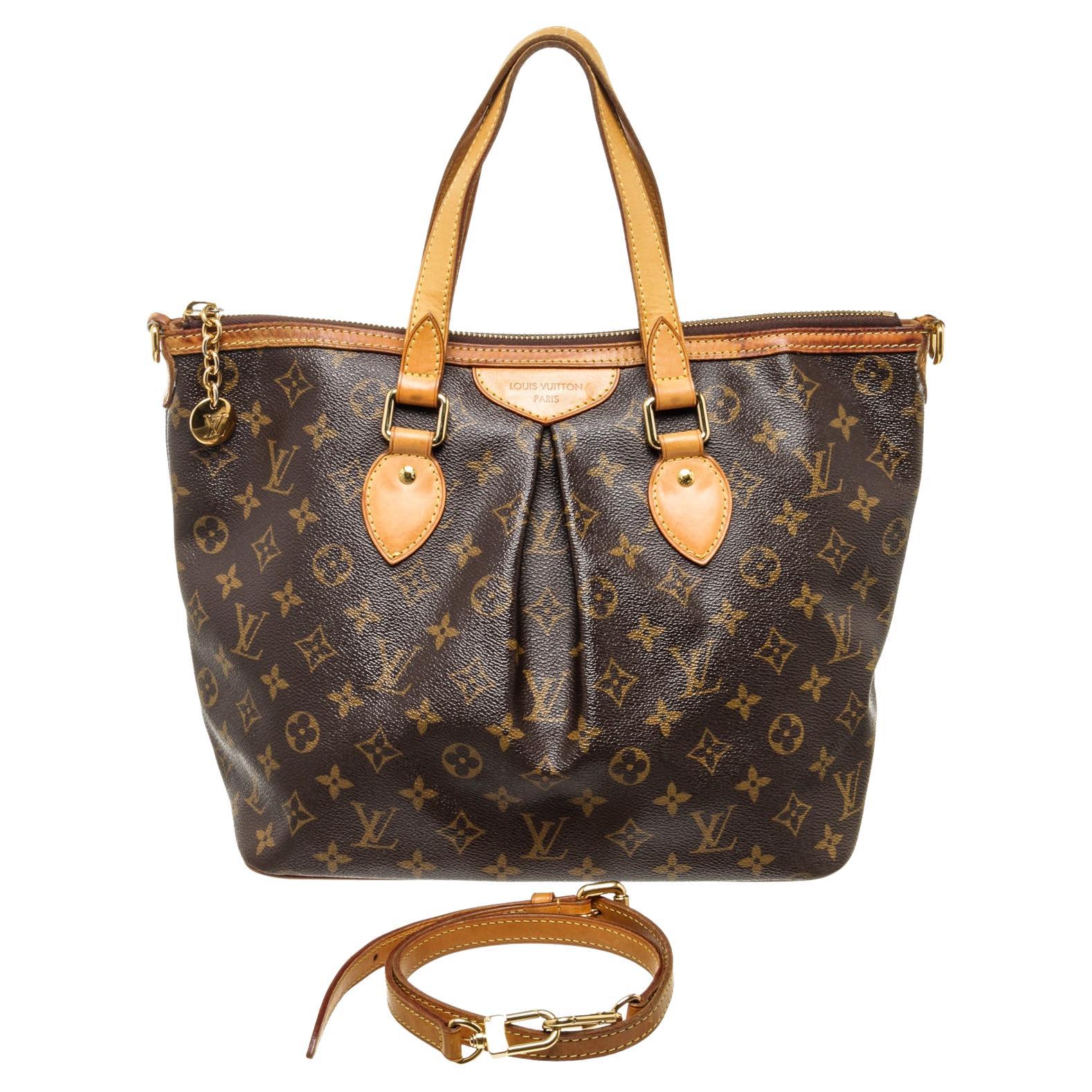 Louis Vuitton Brown Palermo PM Totes Bag For Sale