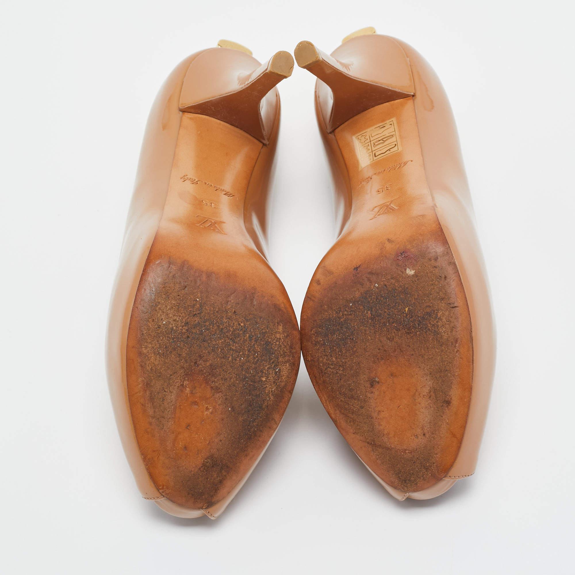 Louis Vuitton Brown Patent Leather Oh Really! Pumps Size 35 2