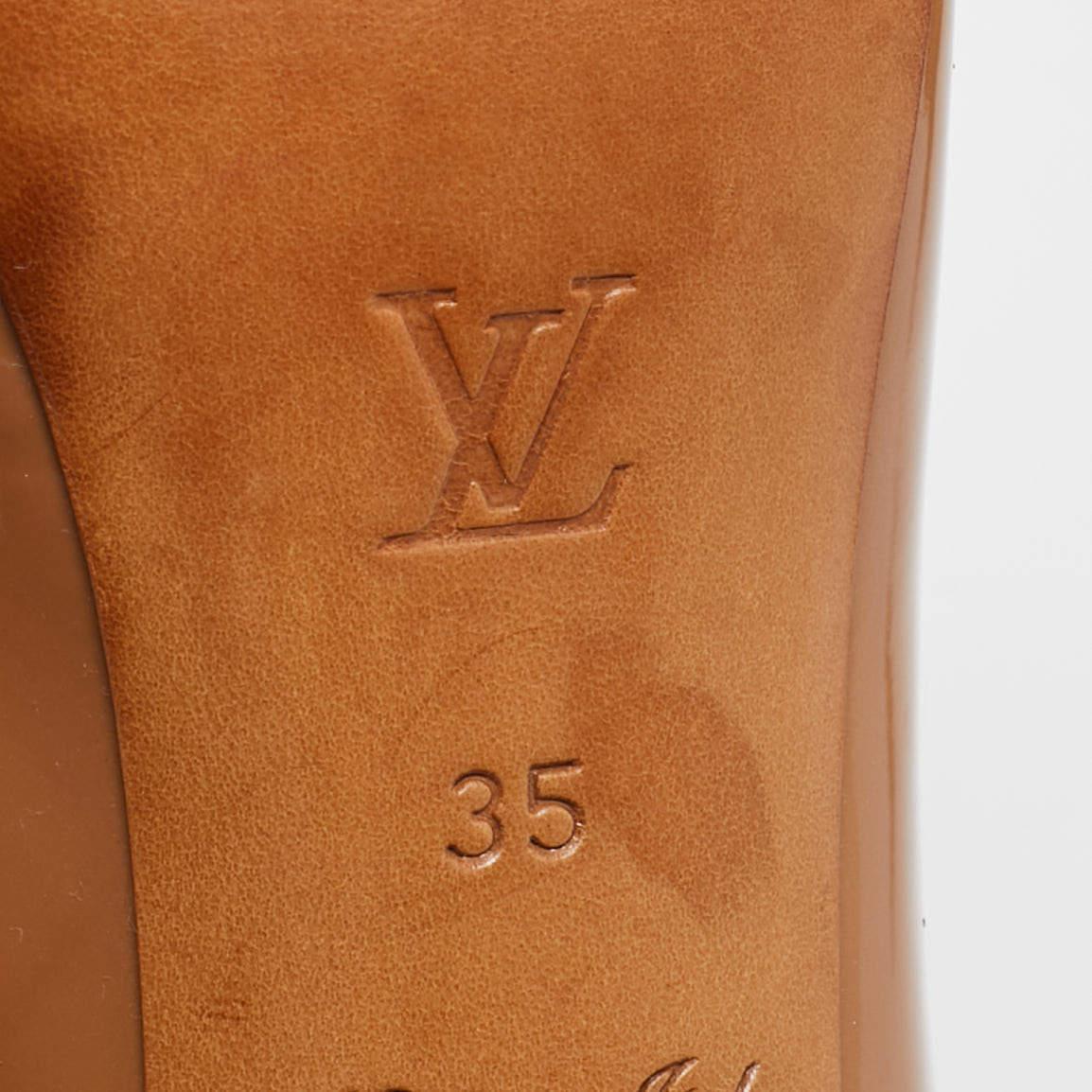 Louis Vuitton Brown Patent Leather Oh Really! Pumps Size 35 4