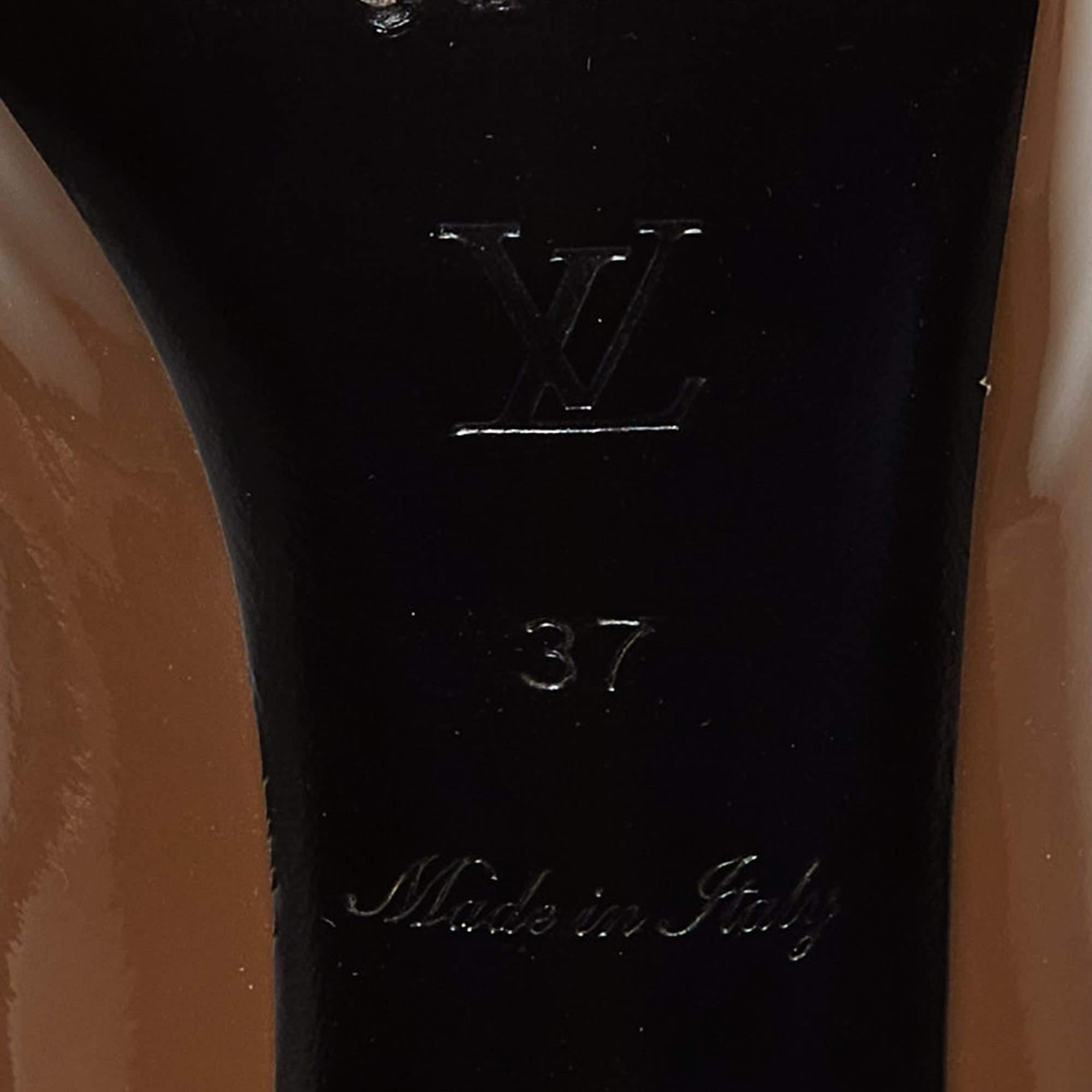 Louis Vuitton Braunes Lackleder Oh wirklich! Pumps Größe 37 im Angebot 3