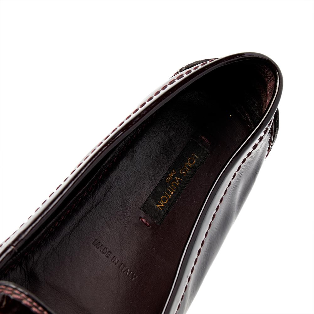 Louis Vuitton Mocasines Oxford Slip On de charol marrón talla 36 1