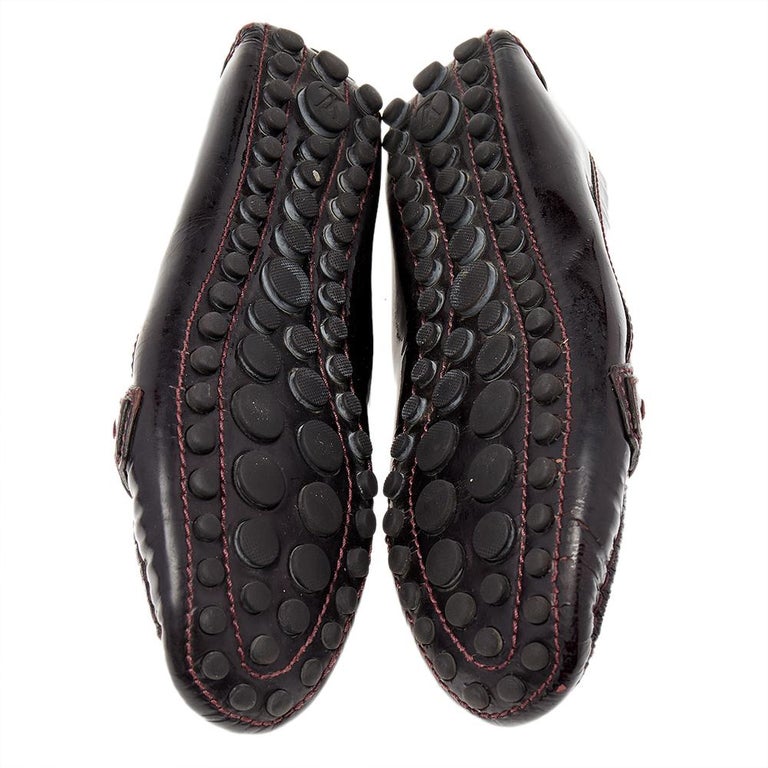 Louis Vuitton Black Textured Leather Oxford Slip On Loafers Size 36 Louis  Vuitton