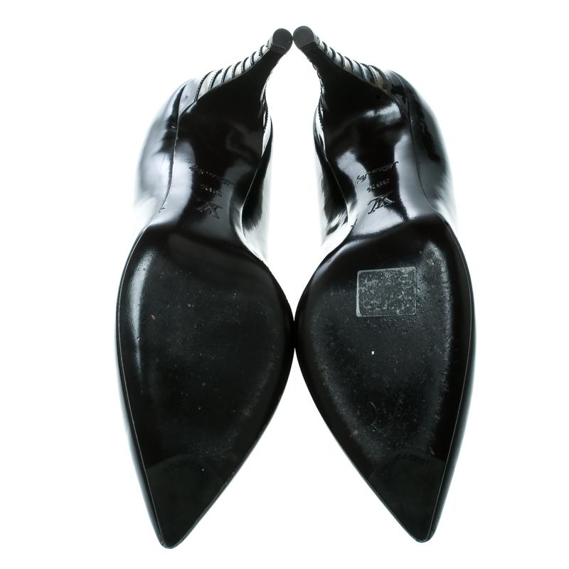 Louis Vuitton Brown Patent Leather Pointed Toe Pumps Size 39.5 In Good Condition In Dubai, Al Qouz 2