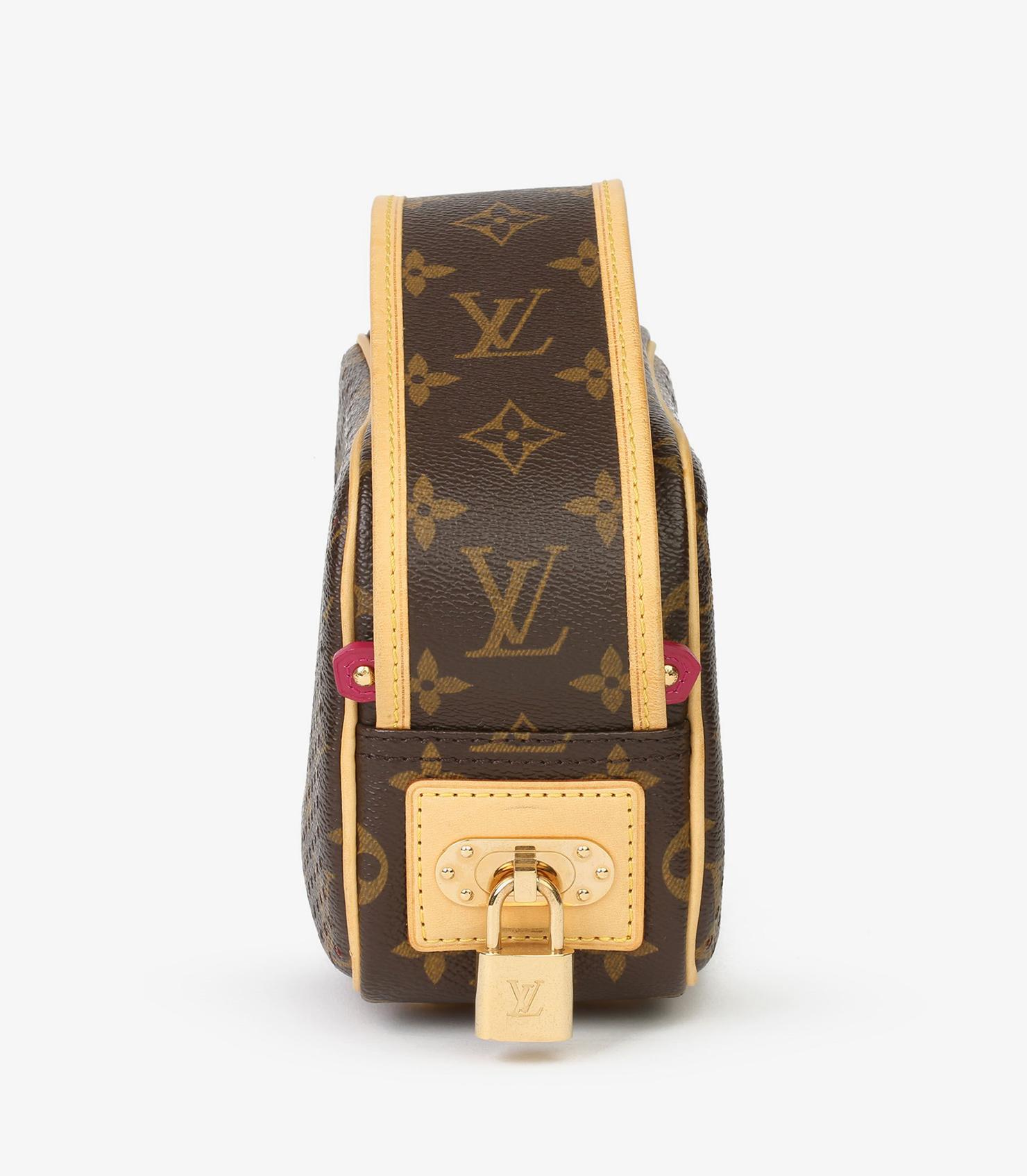Louis Vuitton Marrone Monogram traforato in tela rivestita, Fuschia Mini Trocadero In condizioni ottime in vendita a Bishop's Stortford, Hertfordshire