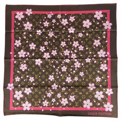 Louis Vuitton Brown/Pink LV x TM Monogram Cherry Blossom Square 70 Scarf (écharpe)