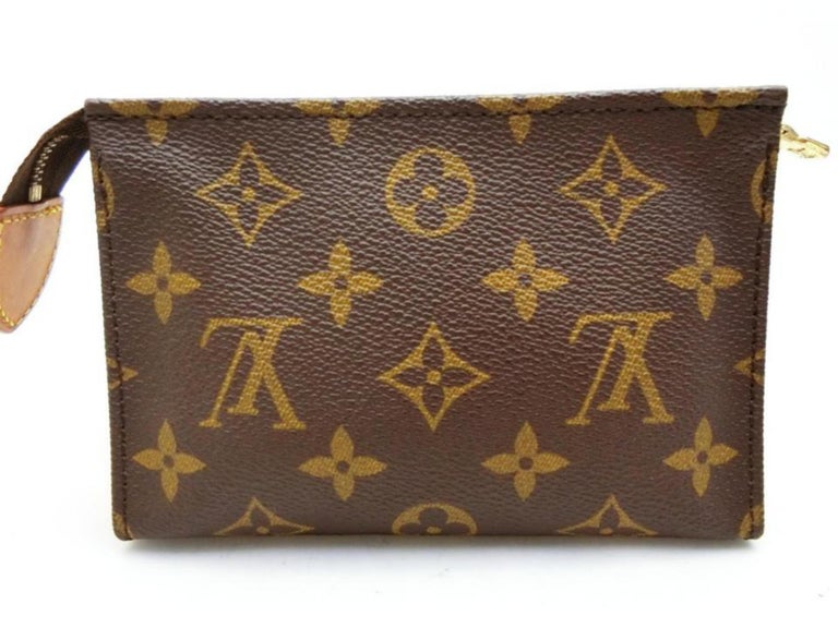 Louis Vuitton Brown Poche Monogram 15 232694 Cosmetic Bag For Sale