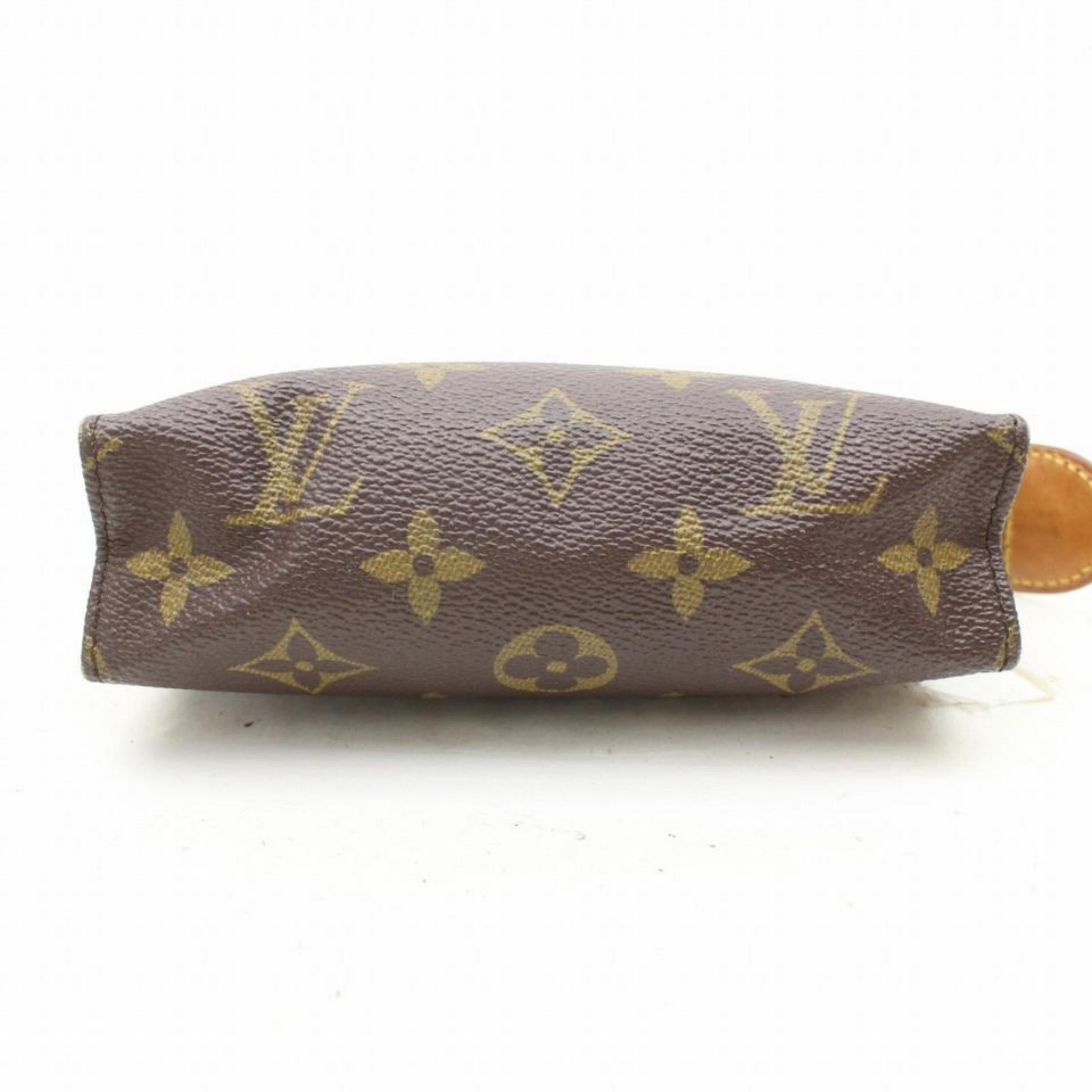 Louis Vuitton Brown Poche Monogram Toiletry Pouch 15 Toilette 868441 Cosmetic Ba For Sale 1