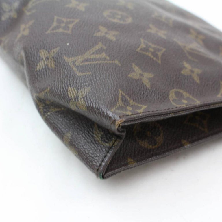 Louis Vuitton Brown Poche Monogram Toiletry Pouch 26 Toilette 868447 Cosmetic Ba For Sale at 1stdibs
