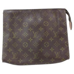 Louis Vuitton Brown Poche Monogram Toiletry Pouch 26 Toilette 869587 Cosmetic Ba