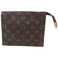 Louis Vuitton Brown Poche Monogram Toiletry Pouch Toilette 19 868908 Cosmetic Ba