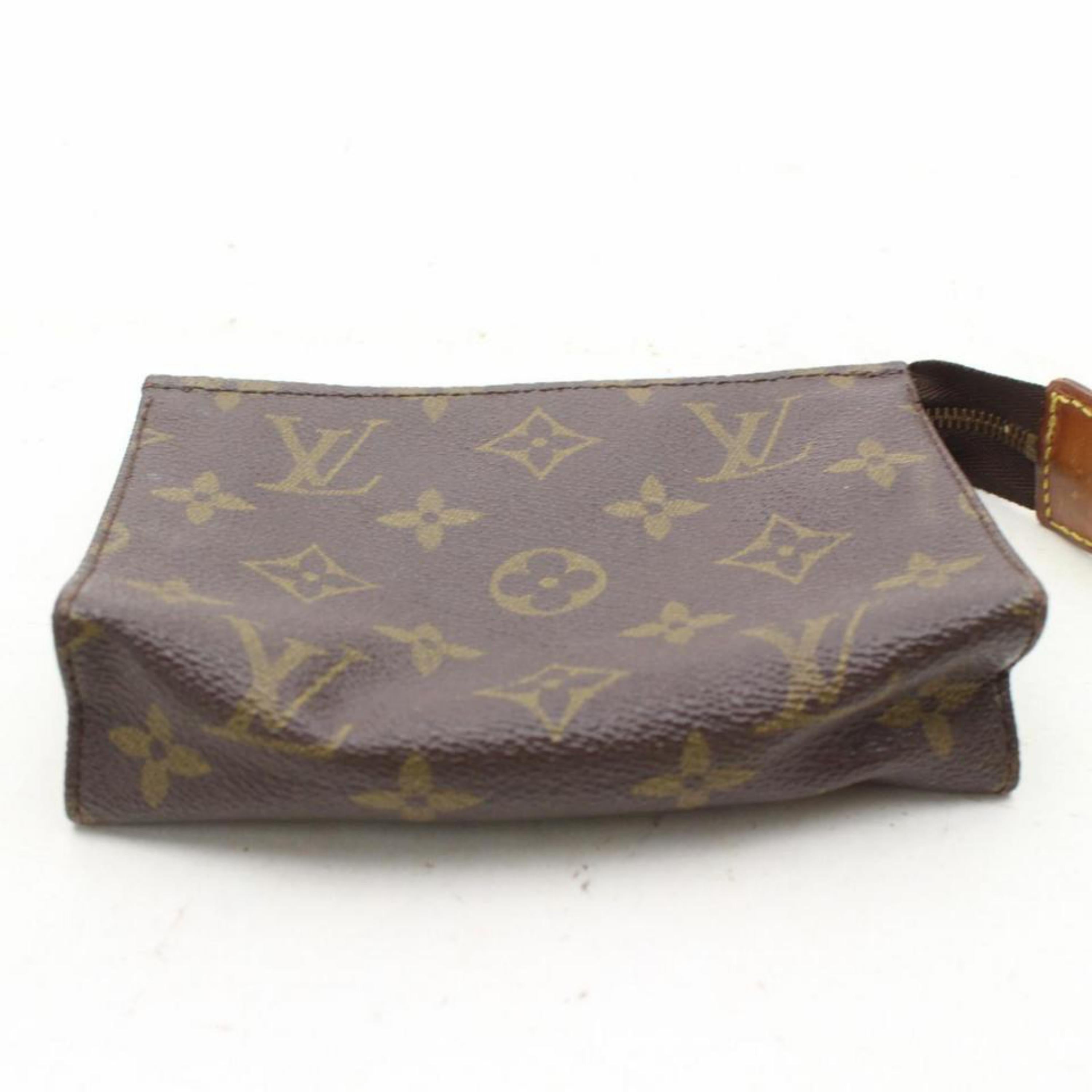 Louis Vuitton Brown Poche Toiletry Pouch 15 Toilette 868413 Cosmetic Bag For Sale 1