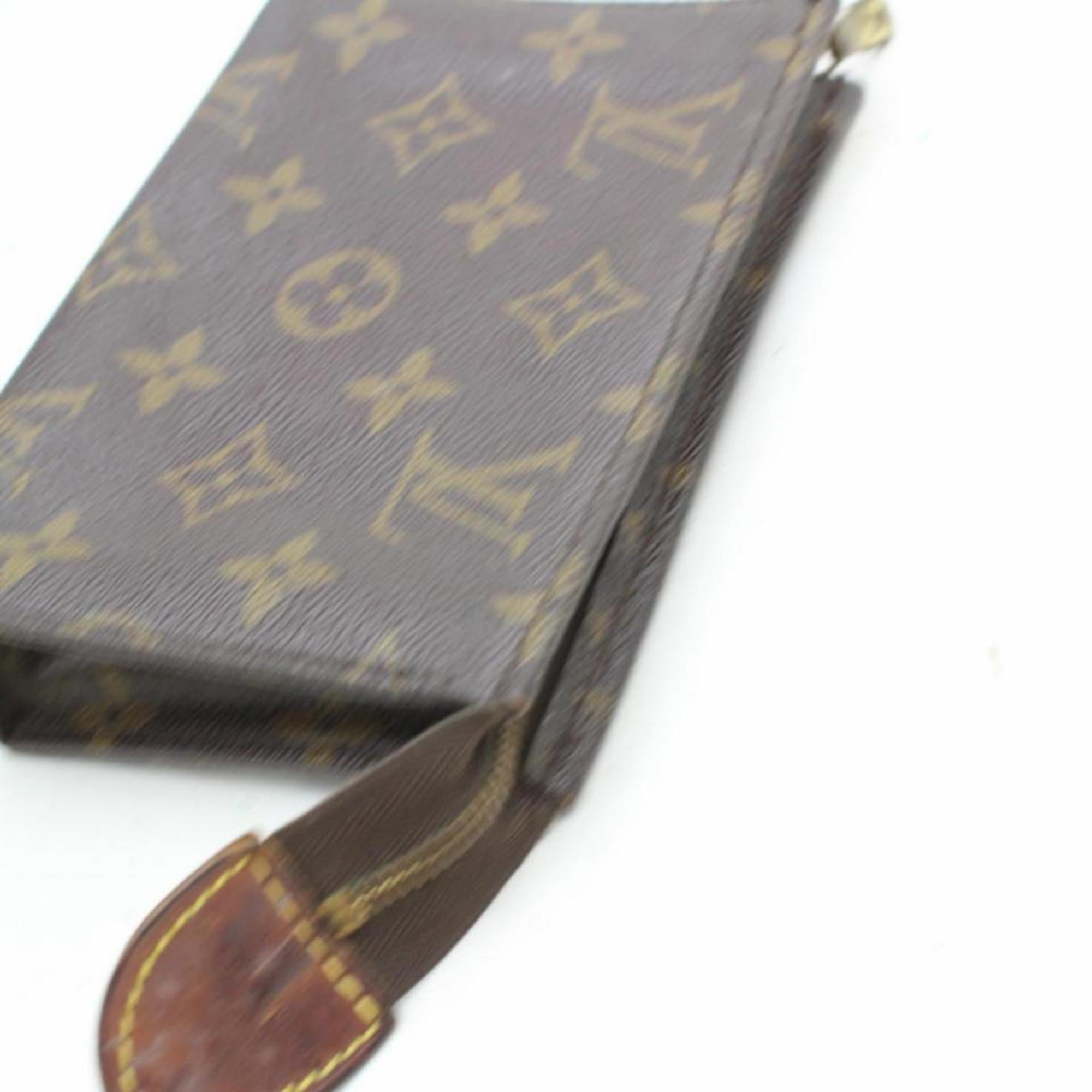 Louis Vuitton Brown Poche Toiletry Pouch 15 Toilette 869614 Cosmetic Bag For Sale 6