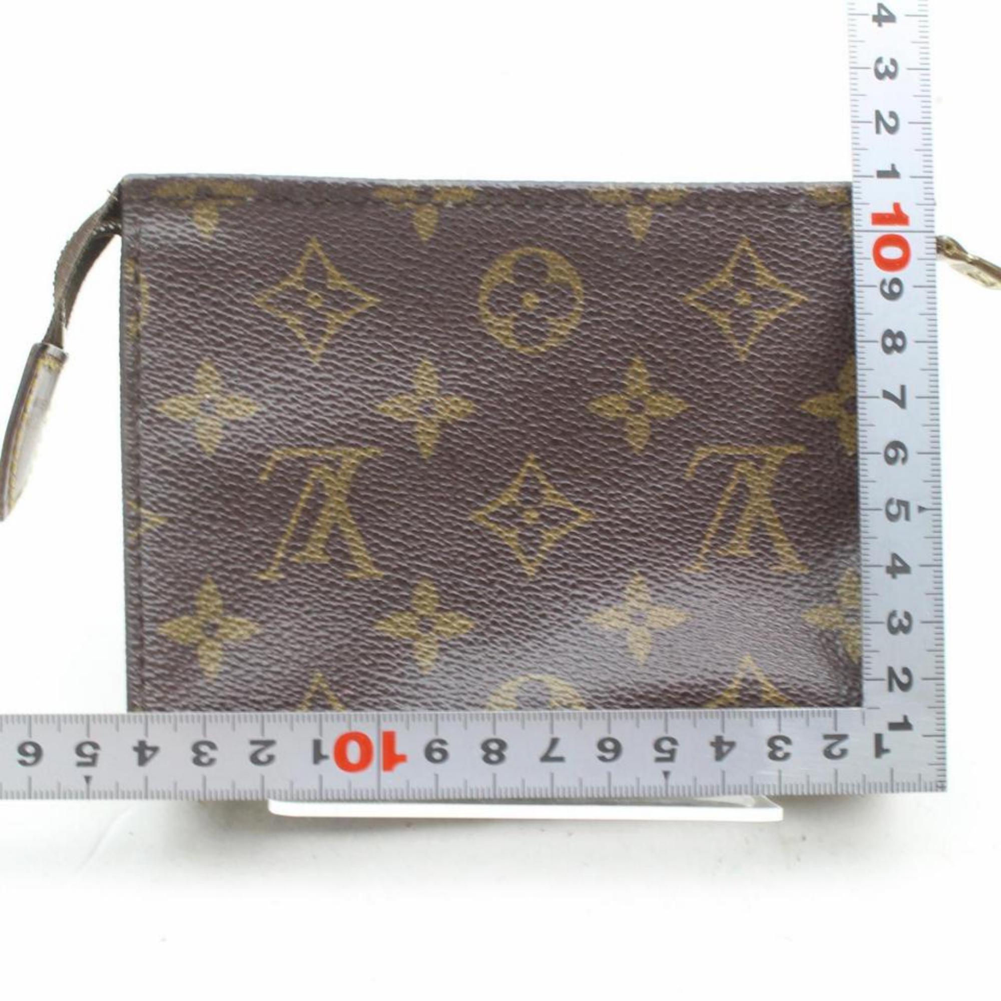 Women's Louis Vuitton Brown Poche Toiletry Pouch 15 Toilette 869614 Cosmetic Bag For Sale