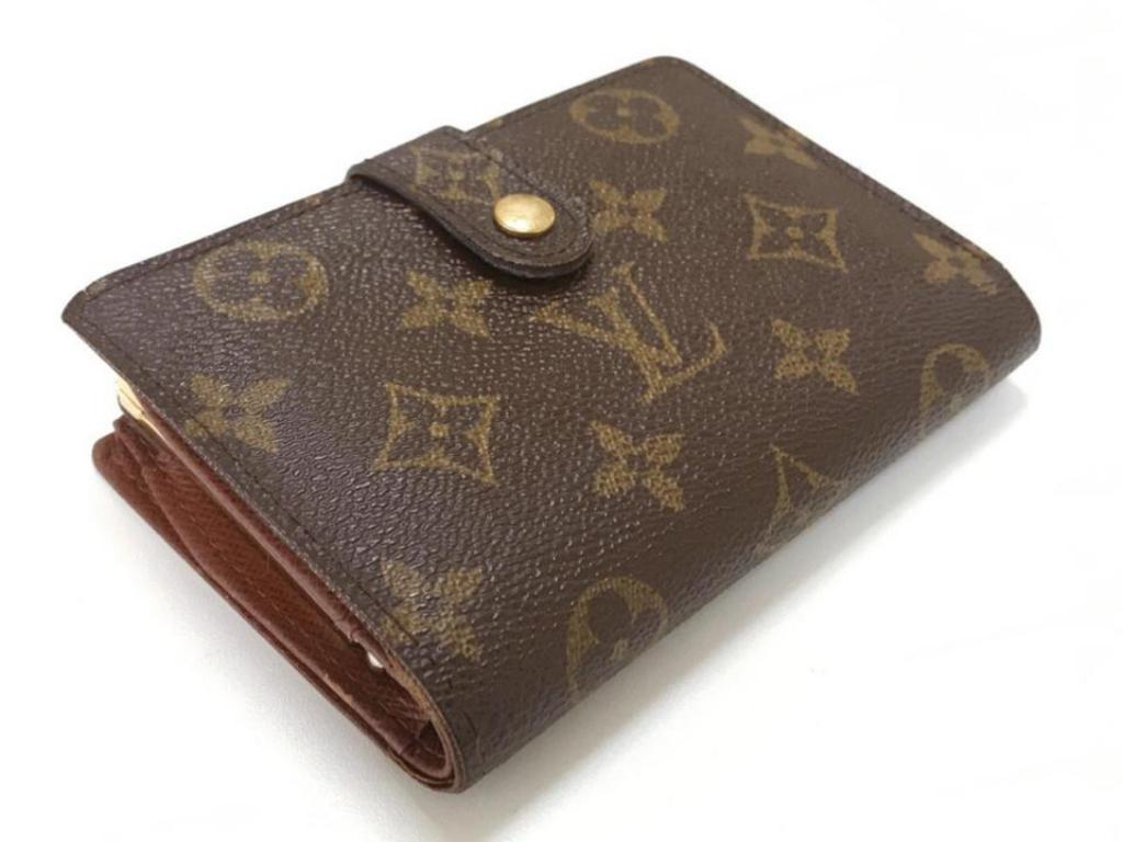 Louis Vuitton Brown Porte Monogram Viennois Kisslock Wallet 234063 In Good Condition For Sale In Forest Hills, NY