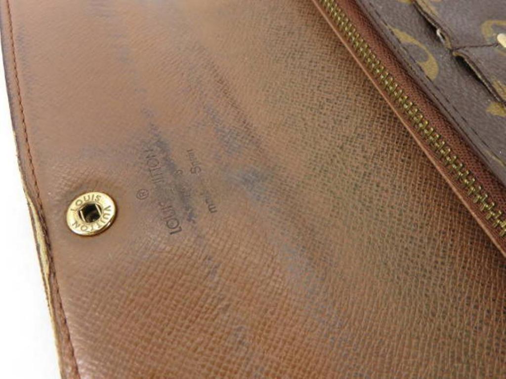 Women's Louis Vuitton Brown Porte Tresor Monogram Bifold Long Sarah 217986 Wallet For Sale