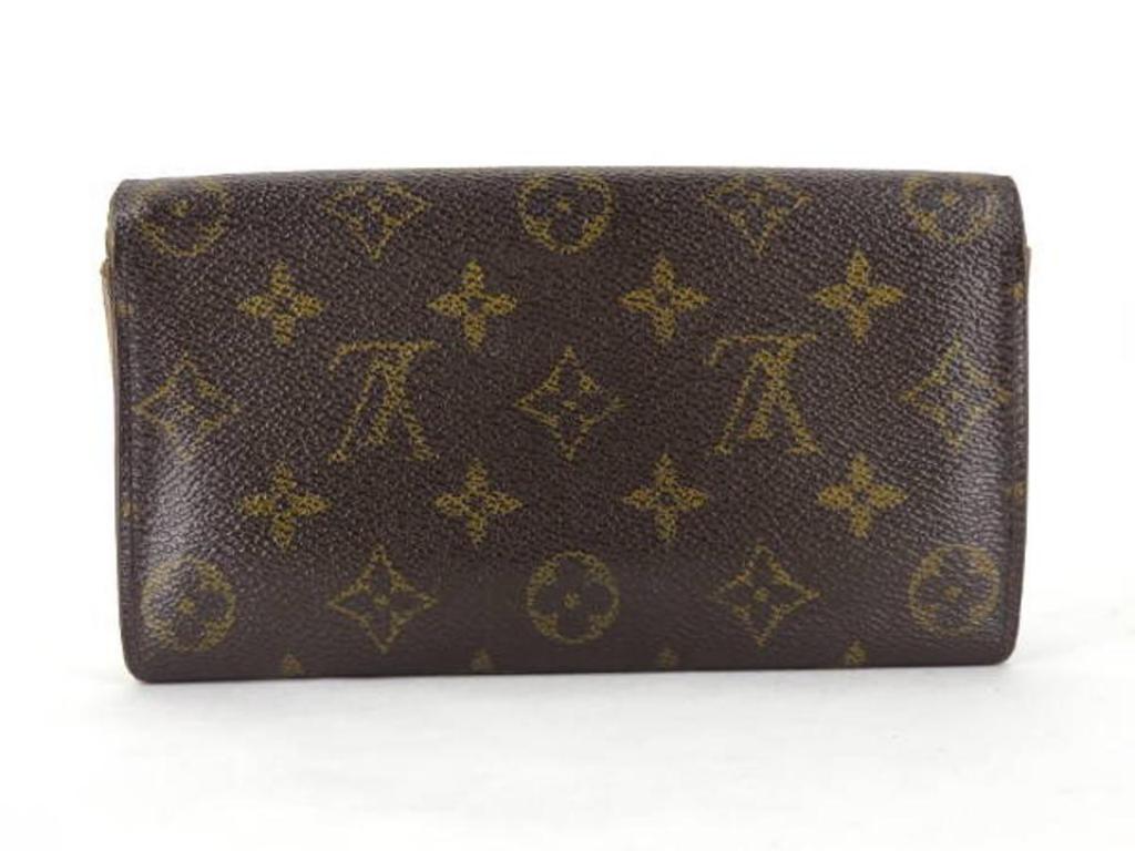 Louis Vuitton Brown Porte Tresor Monogram Bifold Long Sarah 217986 Wallet For Sale 1