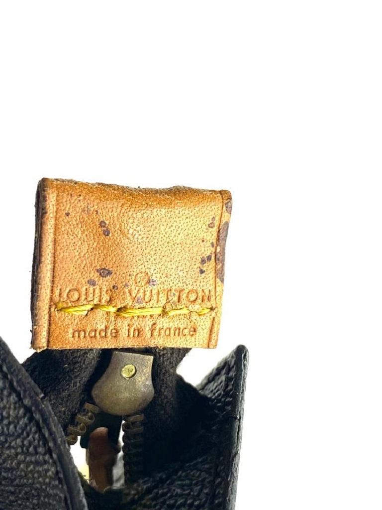 Noir Louis Vuitton Rare sac de toilette vintage marron avec monogramme 15 10la520 pour maquillage en vente