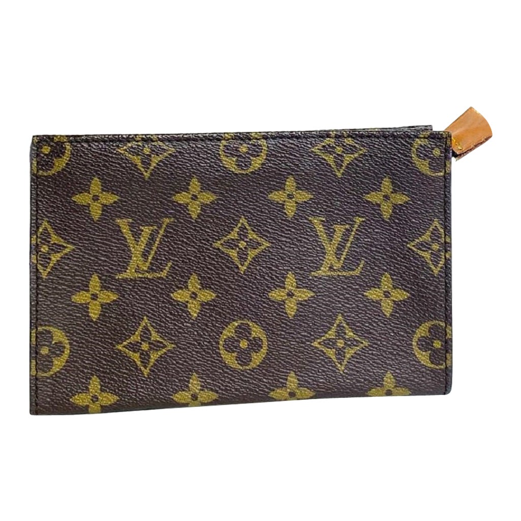 Louis Vuitton Rare sac de toilette vintage marron avec monogramme 15 10la520 pour maquillage