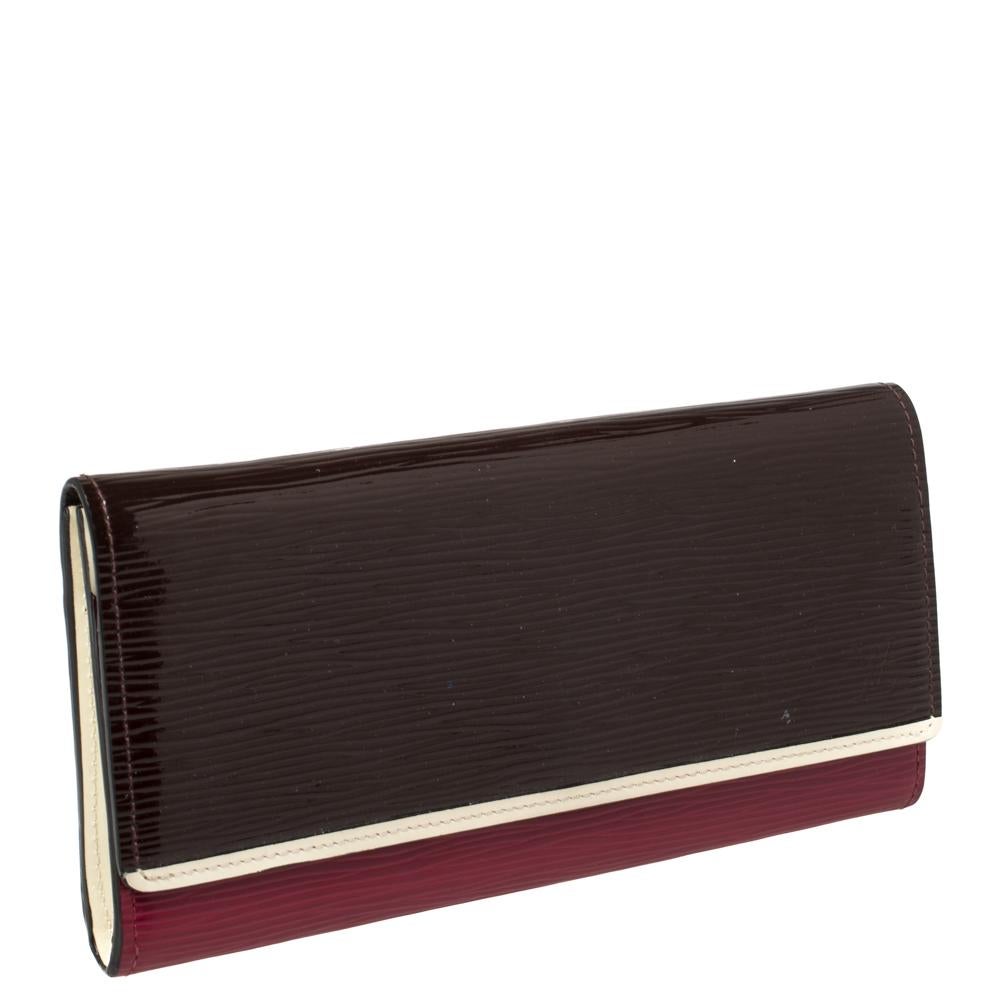 Black Louis Vuitton Brown/Red Epi Leather Flore Wallet