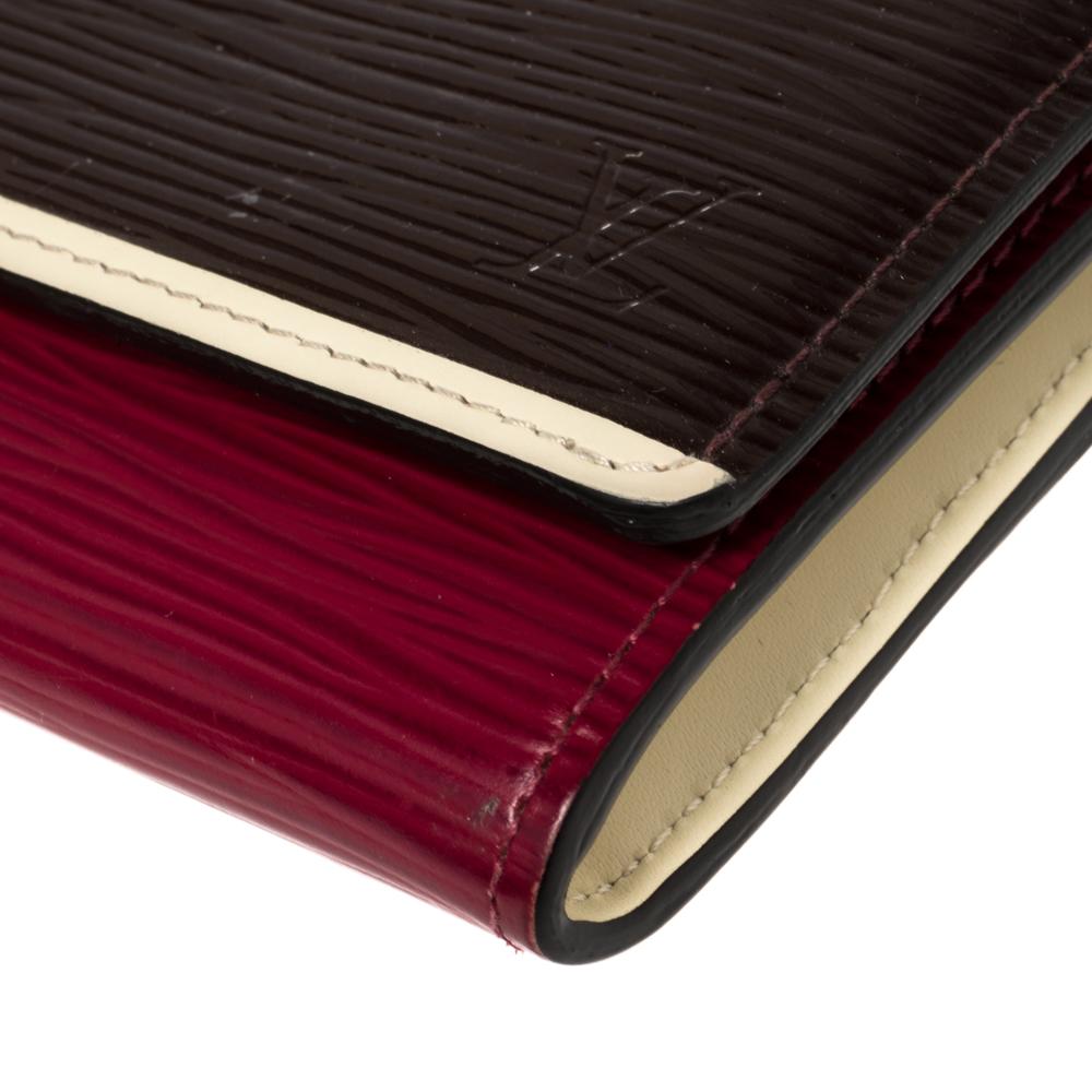 Louis Vuitton Brown/Red Epi Leather Flore Wallet 3