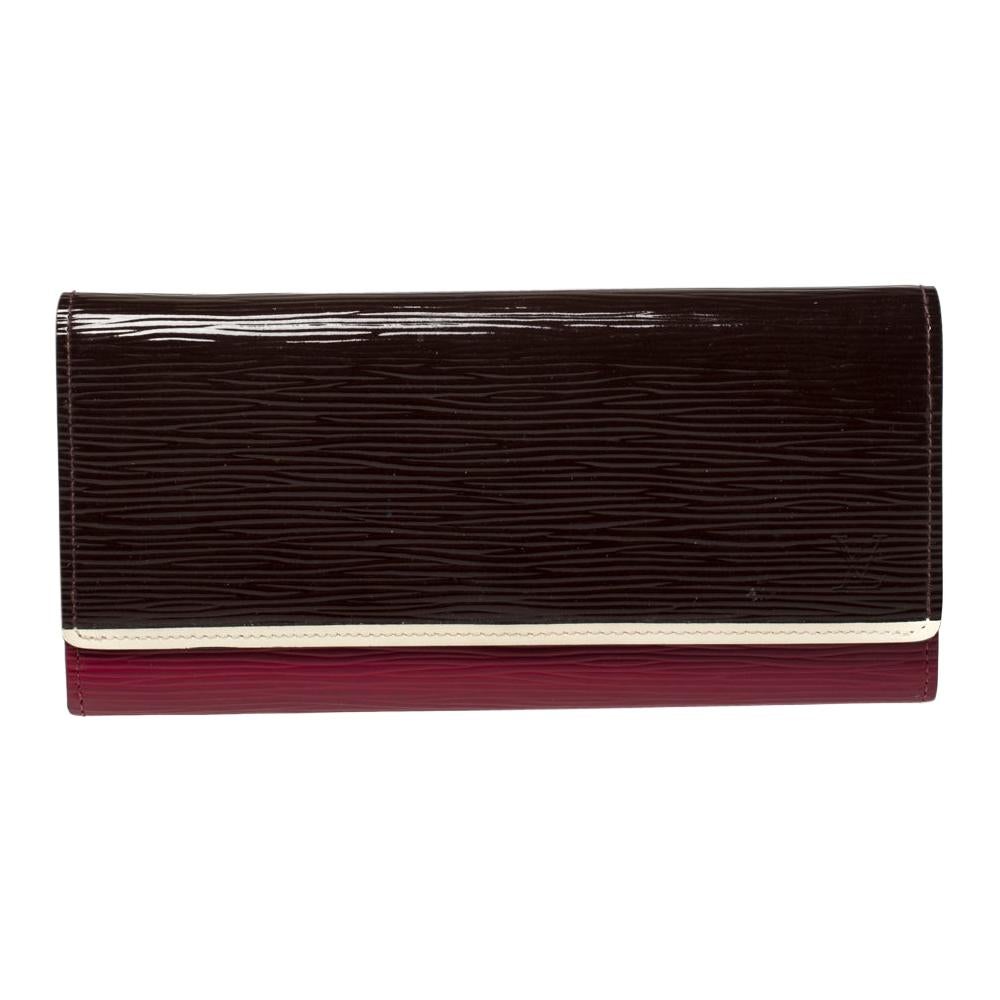 Louis Vuitton Brown/Red Epi Leather Flore Wallet