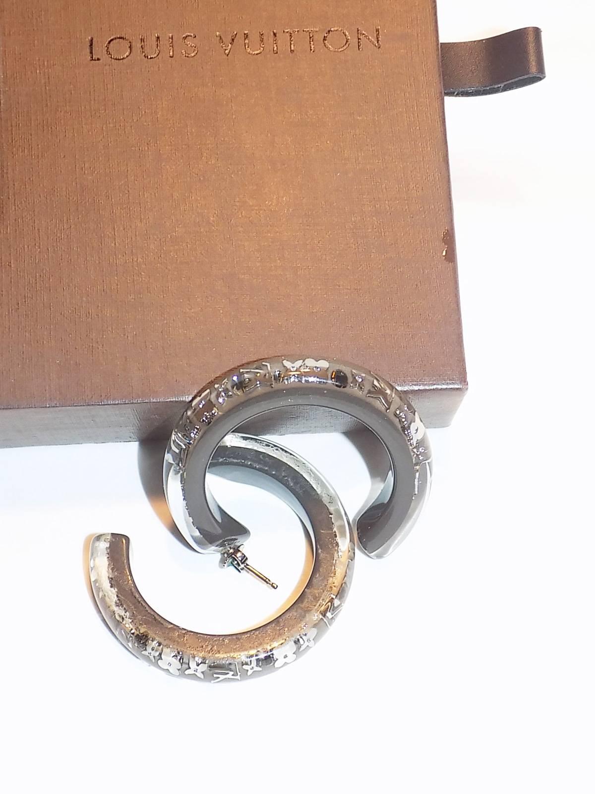 louis vuitton monogram hoop earrings