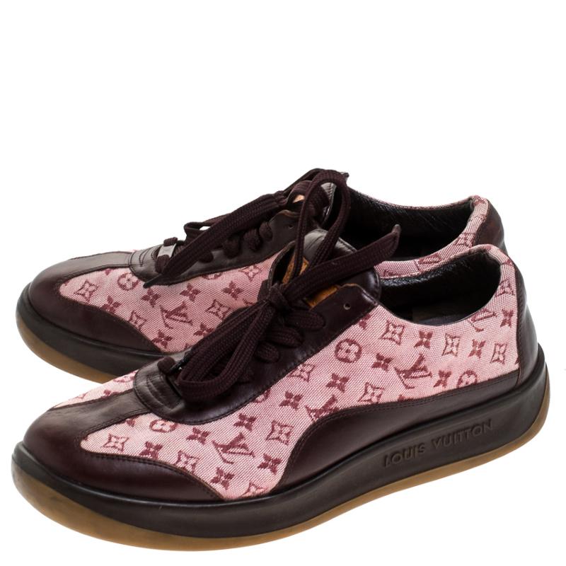 Louis Vuitton Brown/Sepia Monogram Mini Lin and Leather Sneakers Size 39.5 1