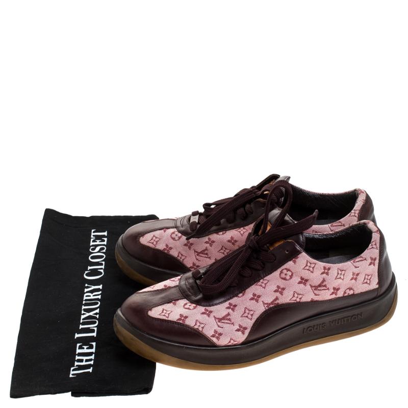 Louis Vuitton Brown/Sepia Monogram Mini Lin and Leather Sneakers Size 39.5 3