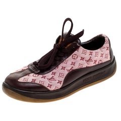 Louis Vuitton Brown/Sepia Monogram Mini Lin and Leather Sneakers Size 39.5