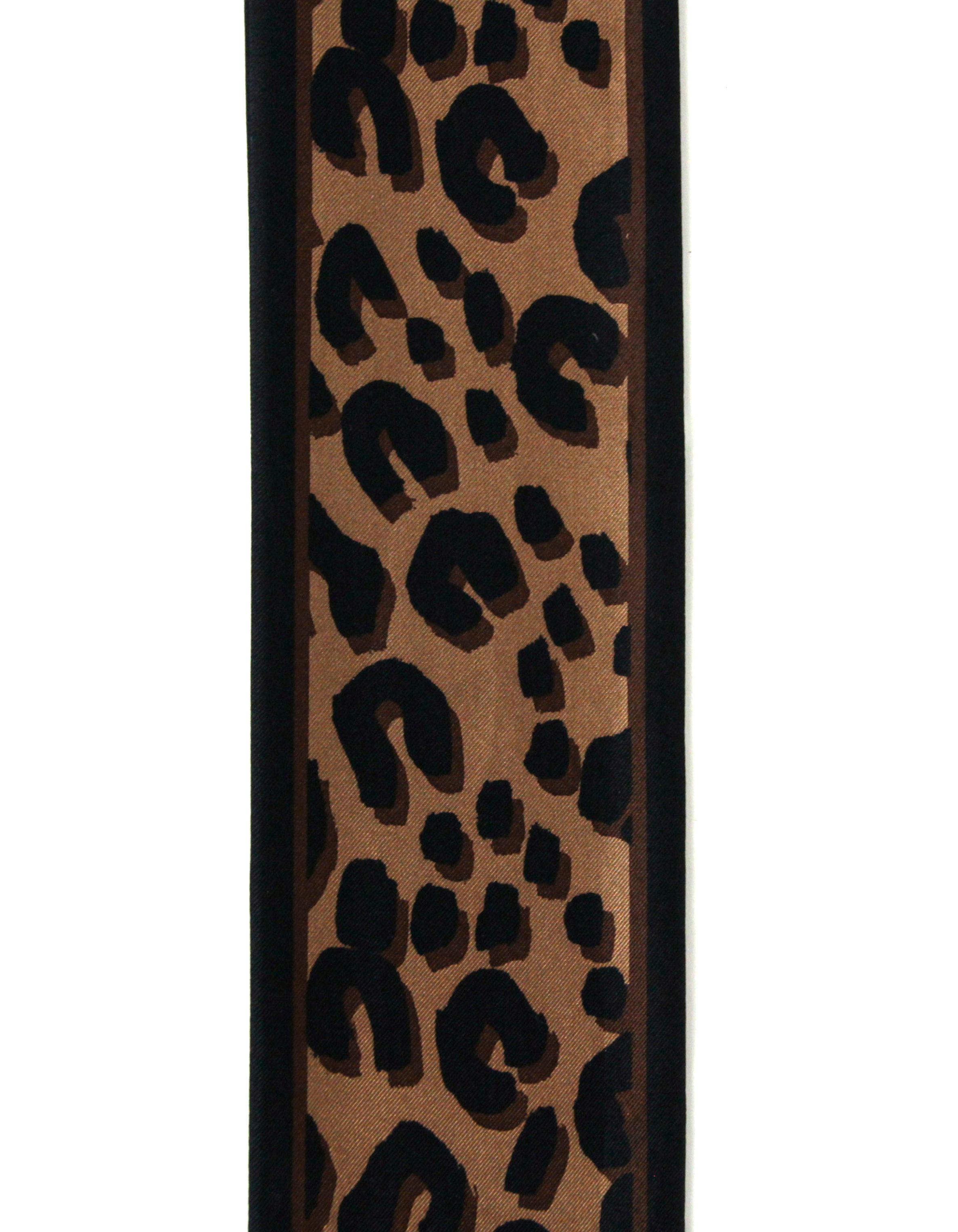 Black Louis Vuitton Brown Silk Leopard Print Bandeau Scarf