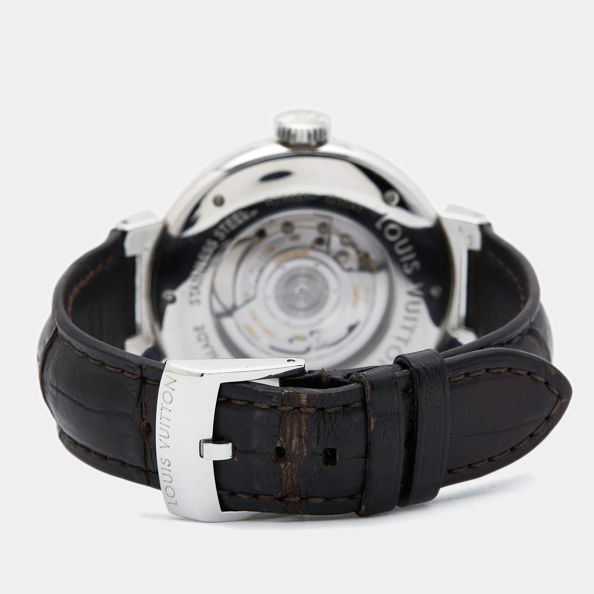 Cowhide Leather Watchband for LV Strap Louis Vuitton Tambour
