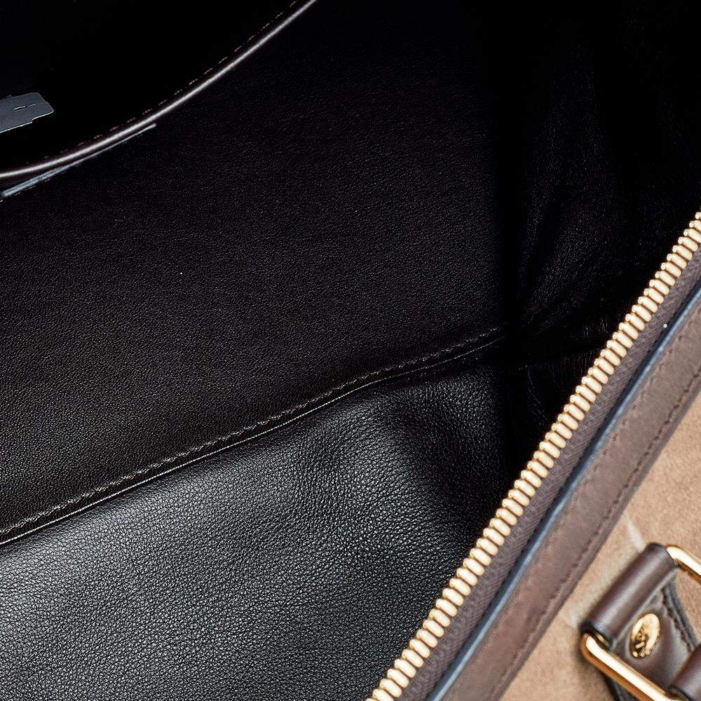 Louis Vuitton Brown Suede and Leather Sofia Coppola SC MM Bag In Good Condition In Dubai, Al Qouz 2