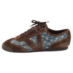Louis Vuitton Brown Suede And Monogram Canvas Energie Low Top Sneakers Size 42