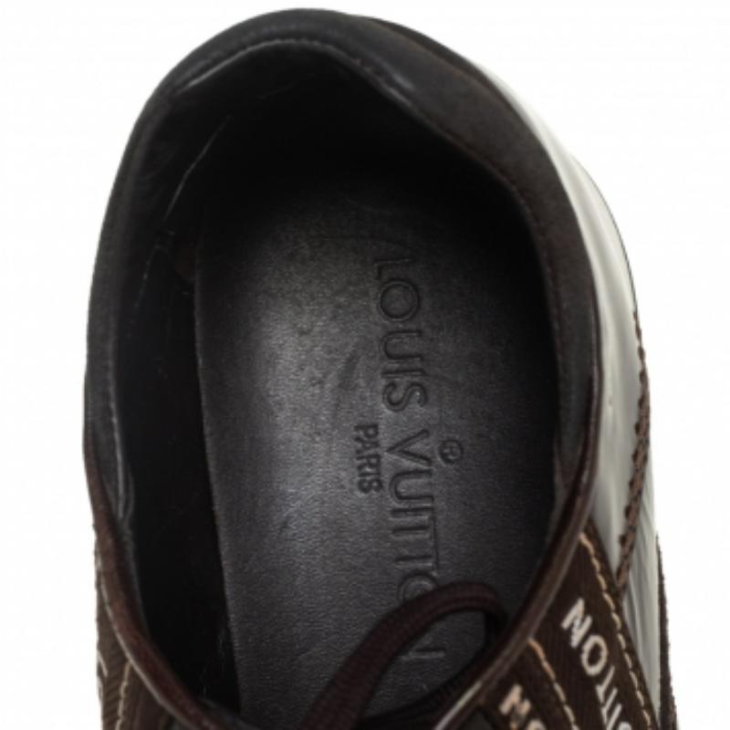 Black Louis Vuitton Brown Suede And Patent Leather Low Top Sneaker Size 39 For Sale