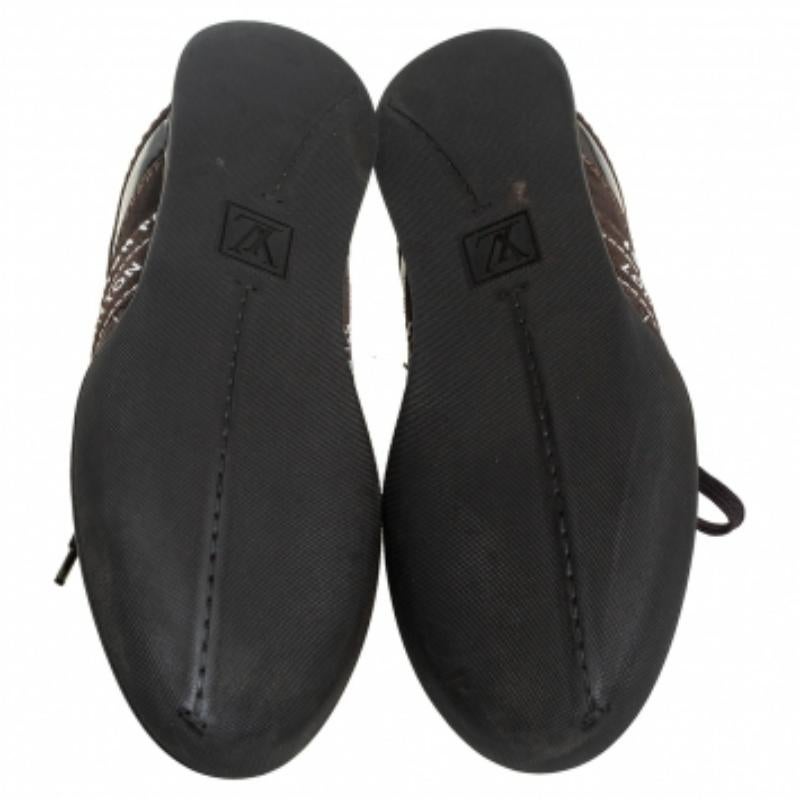 Louis Vuitton Brown Suede And Patent Leather Low Top Sneaker Size 39 For Sale 1