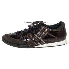 Louis Vuitton Brown Suede And Patent Leather Low Top Sneaker Size 39