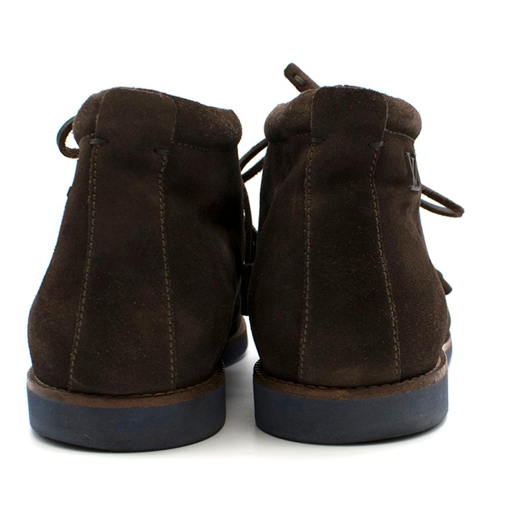 Black Louis Vuitton Brown Suede Ankle Boots SIZE 10