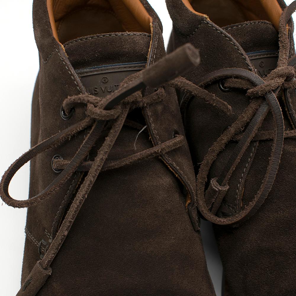 Louis Vuitton Brown Suede Ankle Boots SIZE 10 1