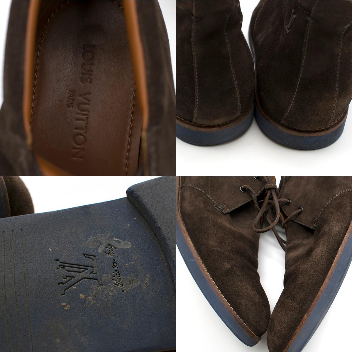 Louis Vuitton Brown Suede Ankle Boots SIZE 10 4