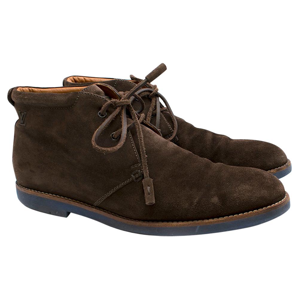 Louis Vuitton Brown Suede Ankle Boots SIZE 10