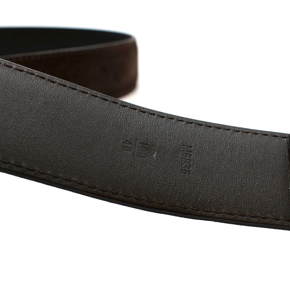 Women's or Men's Louis Vuitton Brown Suede Belt with Graphite Buckle 