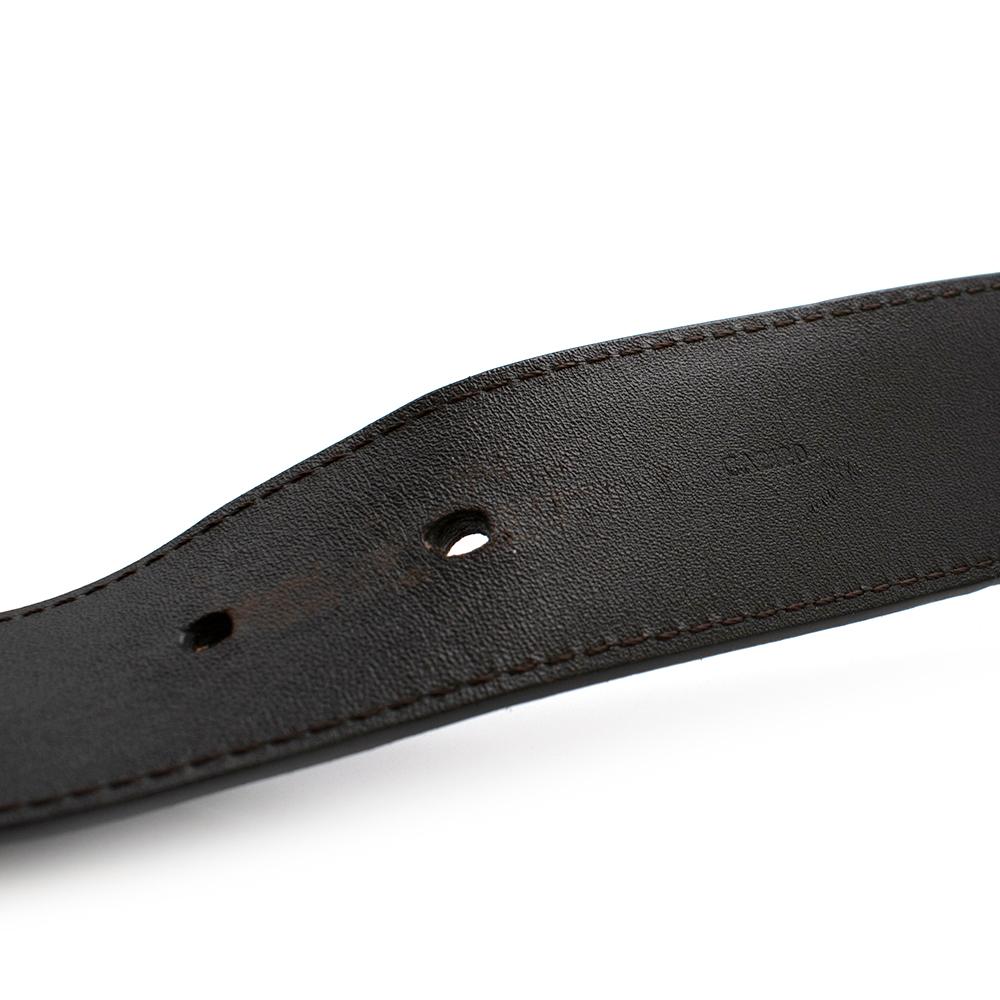 Louis Vuitton Brown Suede Belt with Graphite Buckle  1